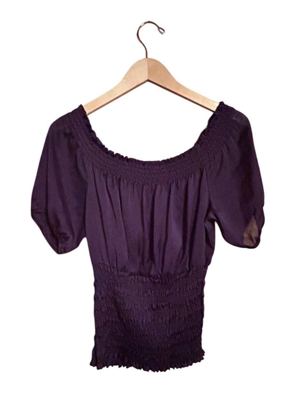Forever 21 Purple Pullover Smocked Top  Women’s Size Medium - Picture 5 of 5